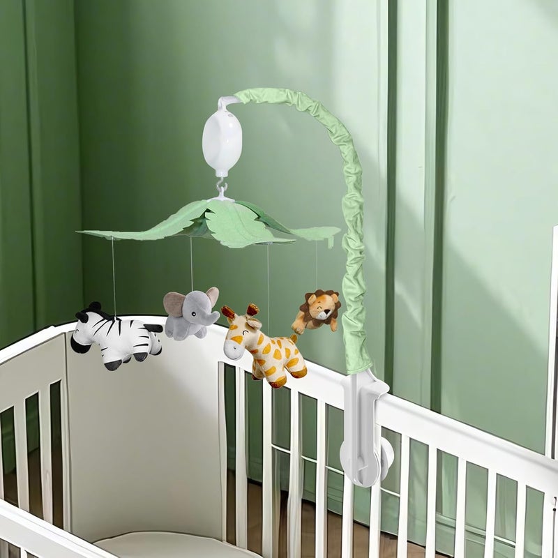 FEISIKE Jungle Safari Baby Crib Mobile with 35 Soothing Lullabies & 3 Modes - Adjustable Nursery Mobiles for Boys & Girls, Animal-Themed Nursery Decor Musical Mobile for Crib or Bassinet - Image 2